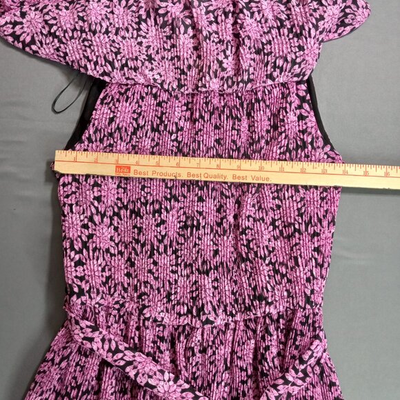Michaels Kors purple floral off-shoulder dress with belt - NWT Size M - Picture 10 of 14